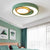 Acrylic Double Circle Ceiling Light Nordic Green/White/Grey-Wood LED Flush Mount Recessed Lighting Green Clearhalo 'Ceiling Lights' 'Close To Ceiling Lights' 'Close to ceiling' 'Flush mount' Lighting' 369310