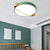 Orbit Design Ceiling Mount Lamp Nordic Acrylic Bedroom LED Flushmount Lighting in White/Green/Grey with Oval Wood Insert, 16"/19.5"/23.5" W Green 16" Clearhalo 'Ceiling Lights' 'Close To Ceiling Lights' 'Close to ceiling' 'Flush mount' Lighting' 369359