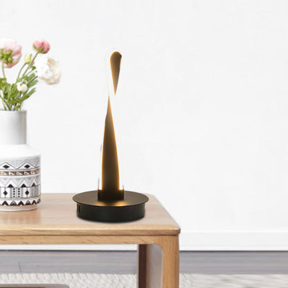 Acrylic Twisted Task Lighting Modern LED Night Table Lamp in Yellow/Black with Round Metal Base Black Clearhalo 'Lamps' 'Table Lamps' Lighting' 369369