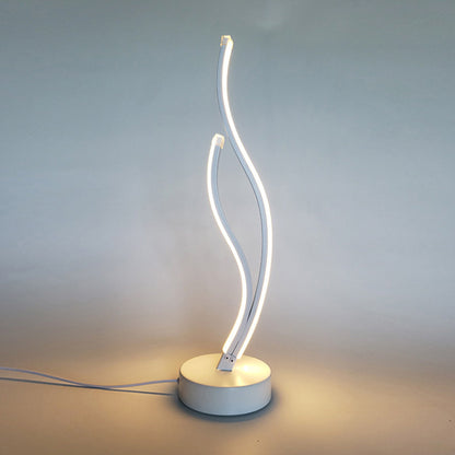 LED Living Room Desk Light Modernist Black/White Task Lighting with Curved Acrylic Shade White Clearhalo 'Lamps' 'Table Lamps' Lighting' 369393