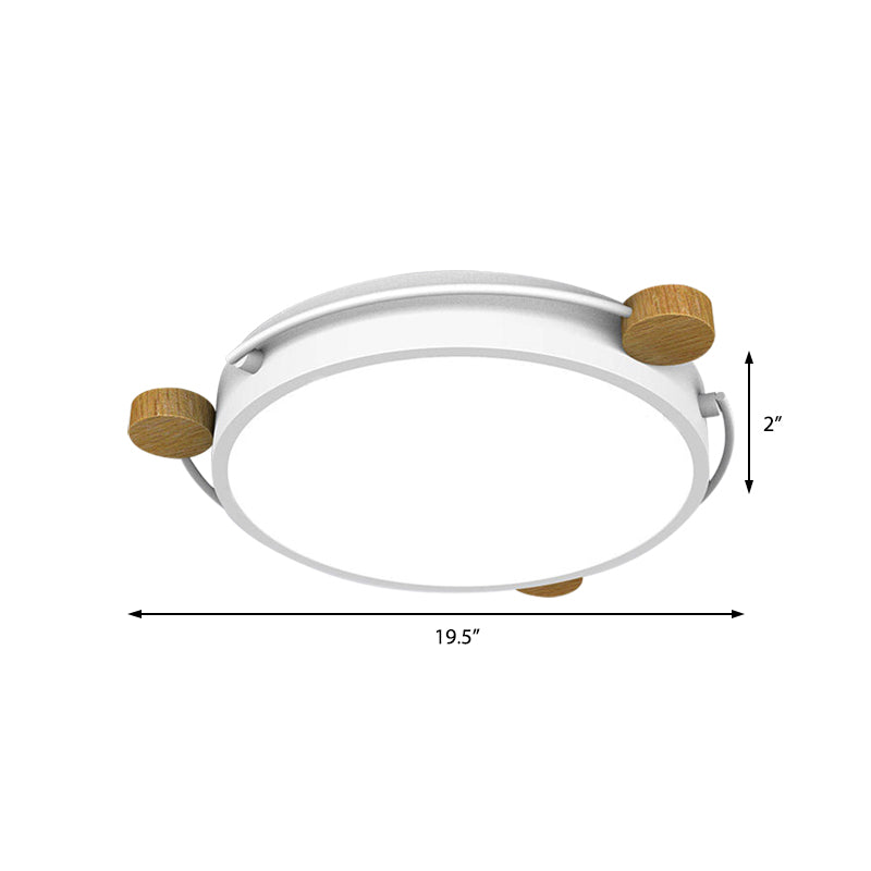 Nordic Orbital Thin Ceiling Fixture Iron Bedroom 16"/19.5"/23.5" Wide LED Flush Mount Lamp in Green/Grey/White-Wood Clearhalo 'Ceiling Lights' 'Close To Ceiling Lights' 'Close to ceiling' 'Flush mount' Lighting' 369424