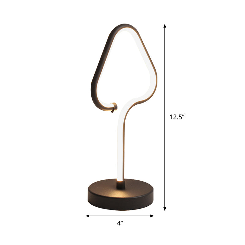 Triangle Acrylic Task Light Contemporary LED Black Nightstand Lamp with Circle Metal Base, Warm/White Light Clearhalo 'Lamps' 'Table Lamps' Lighting' 369509