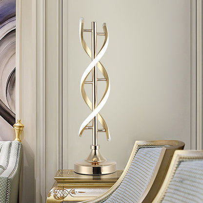 Acrylic Spiral Small Desk Lamp Contemporary LED Task Lighting in Gold, Warm/White Light Gold Clearhalo 'Lamps' 'Table Lamps' Lighting' 369649
