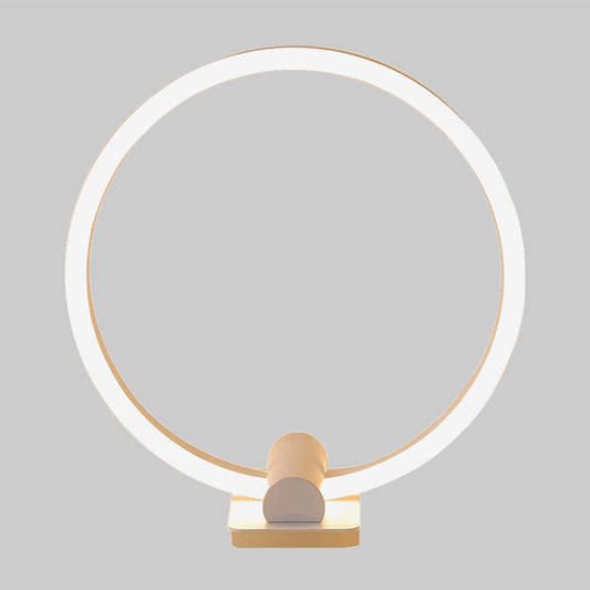 LED living Room Desk Light Modern White Task Lamp with Circular Acrylic Shade in Warm/White Light Clearhalo 'Lamps' 'Table Lamps' Lighting' 369672