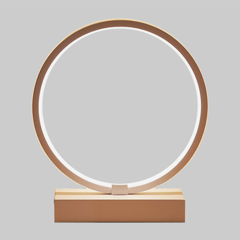 Contemporary LED Task Lighting White/Black Round Night Table Lamp with Acrylic Shade, Warm/White Light Clearhalo 'Lamps' 'Table Lamps' Lighting' 369677