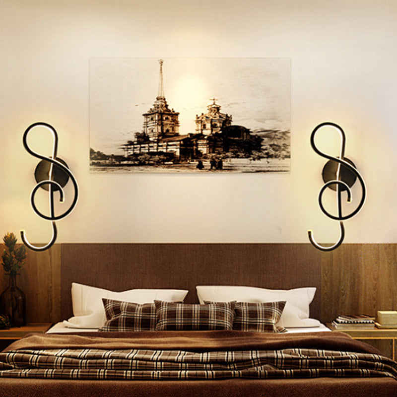 LED Bedside Sconce Light Contemporary White/Black/Coffee Wall Mounted Lighting with Twisted Acrylic Shade, Warm/White Light Clearhalo 'Modern wall lights' 'Modern' 'Wall Lamps & Sconces' 'Wall Lights' Lighting' 369775