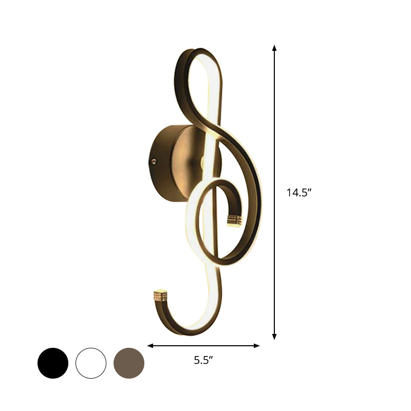 LED Bedside Sconce Light Contemporary White/Black/Coffee Wall Mounted Lighting with Twisted Acrylic Shade, Warm/White Light Clearhalo 'Modern wall lights' 'Modern' 'Wall Lamps & Sconces' 'Wall Lights' Lighting' 369777