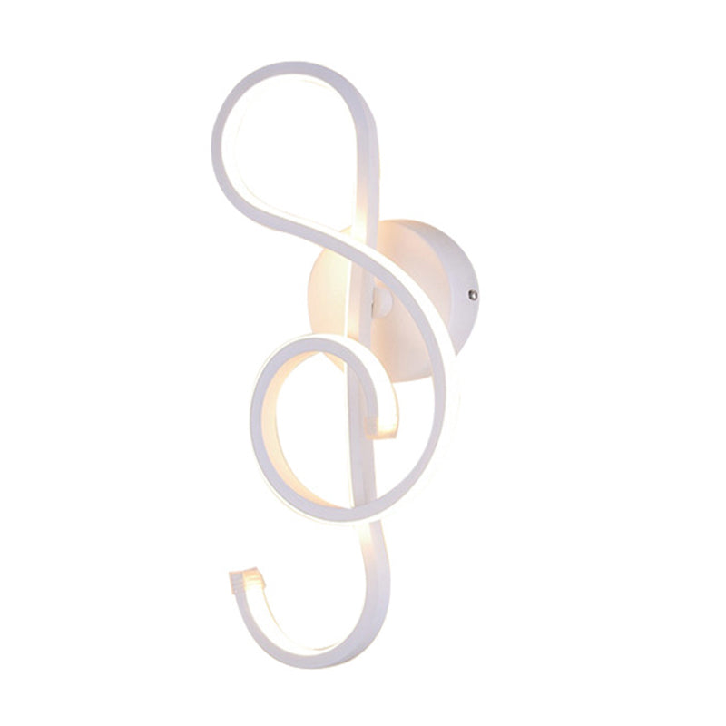 LED Bedside Sconce Light Contemporary White/Black/Coffee Wall Mounted Lighting with Twisted Acrylic Shade, Warm/White Light Clearhalo 'Modern wall lights' 'Modern' 'Wall Lamps & Sconces' 'Wall Lights' Lighting' 369779