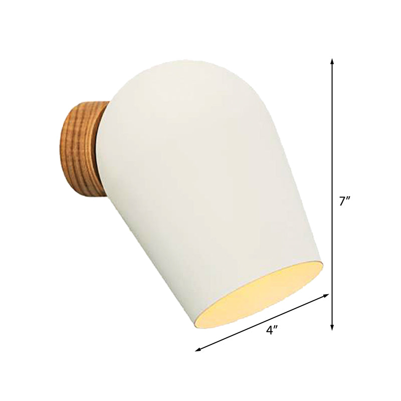 Dome Wall Mounted Light with White Metal Shade 1 Light Nordic Wall Lighting for Bedside