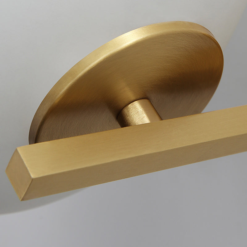 Milk Glass Oval Wall Mount Lamp Modern 1 Light Bedside Wall Sconce Light in Brass - Clearhalo - 'Cast Iron' - 'Glass' - 'Industrial' - 'Modern wall lights' - 'Modern' - 'Tiffany' - 'Traditional wall lights' - 'Vanity Lights' - 'Wall Lights' - Lighting' - 370188
