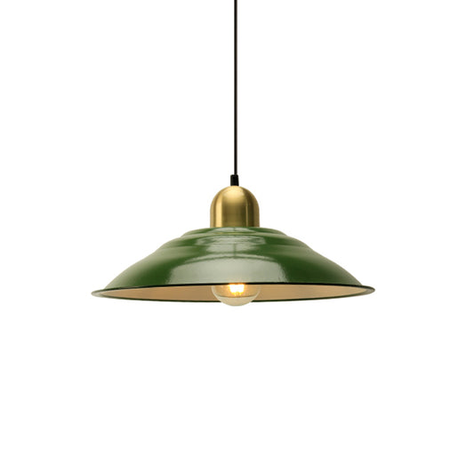 14.5/16 Inch Wide Cone/Barn Pendant Light Loft Metal 1 Light Pendant Ceiling Light in Polished Green Clearhalo 'Art Deco Pendants' 'Cast Iron' 'Ceiling Lights' 'Ceramic' 'Crystal' 'Industrial Pendants' 'Industrial' 'Metal' 'Middle Century Pendants' 'Pendant Lights' 'Pendants' 'Tiffany' Lighting' 370379