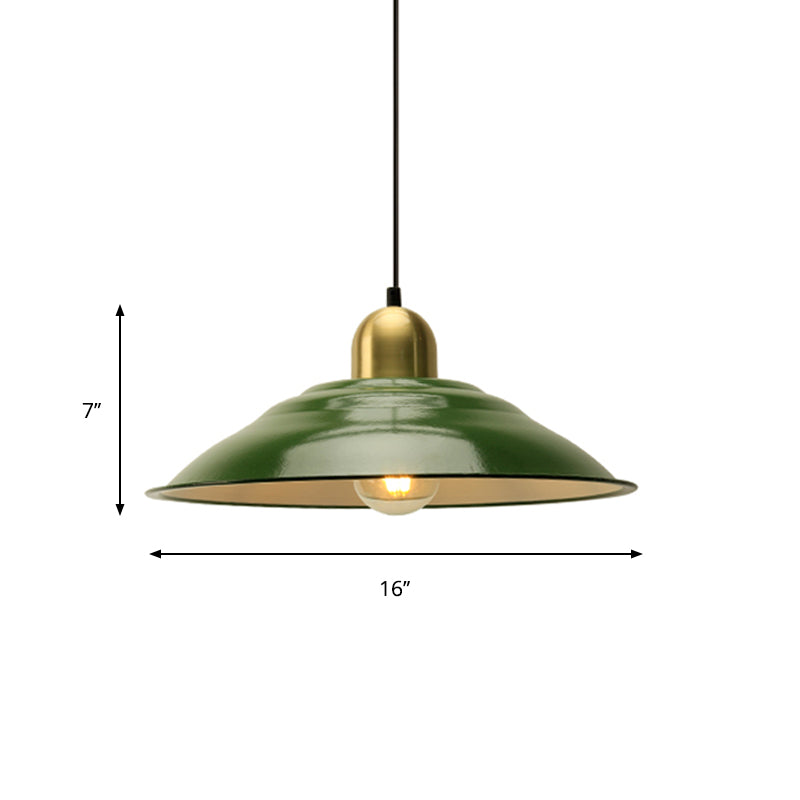 14.5/16 Inch Wide Cone/Barn Pendant Light Loft Metal 1 Light Pendant Ceiling Light in Polished Green Clearhalo 'Art Deco Pendants' 'Cast Iron' 'Ceiling Lights' 'Ceramic' 'Crystal' 'Industrial Pendants' 'Industrial' 'Metal' 'Middle Century Pendants' 'Pendant Lights' 'Pendants' 'Tiffany' Lighting' 370381
