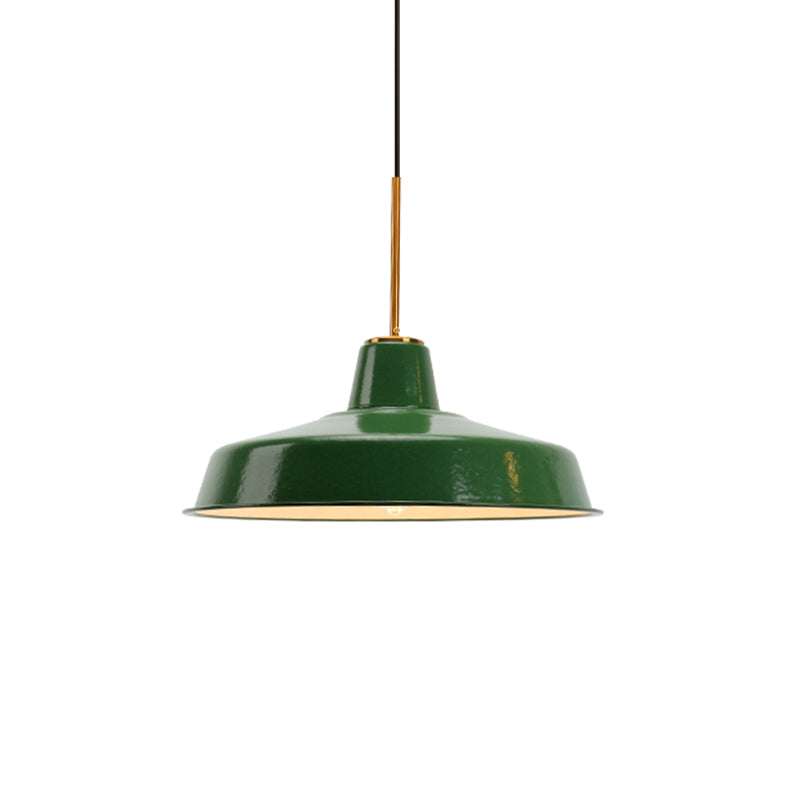 14.5/16 Inch Wide Cone/Barn Pendant Light Loft Metal 1 Light Pendant Ceiling Light in Polished Green Clearhalo 'Art Deco Pendants' 'Cast Iron' 'Ceiling Lights' 'Ceramic' 'Crystal' 'Industrial Pendants' 'Industrial' 'Metal' 'Middle Century Pendants' 'Pendant Lights' 'Pendants' 'Tiffany' Lighting' 370384
