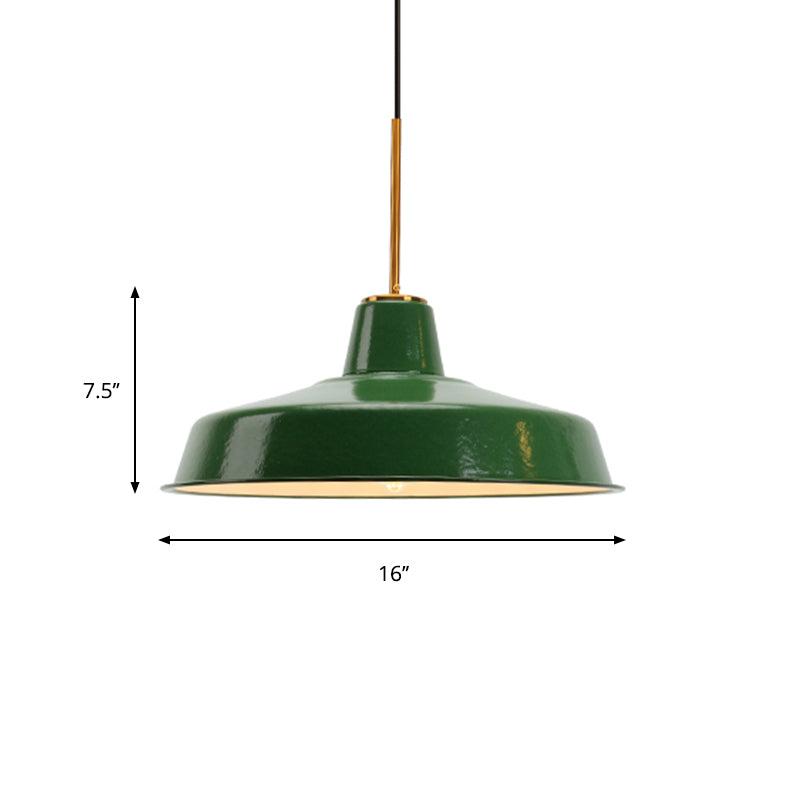 14.5/16 Inch Wide Cone/Barn Pendant Light Loft Metal 1 Light Pendant Ceiling Light in Polished Green Clearhalo 'Art Deco Pendants' 'Cast Iron' 'Ceiling Lights' 'Ceramic' 'Crystal' 'Industrial Pendants' 'Industrial' 'Metal' 'Middle Century Pendants' 'Pendant Lights' 'Pendants' 'Tiffany' Lighting' 370386