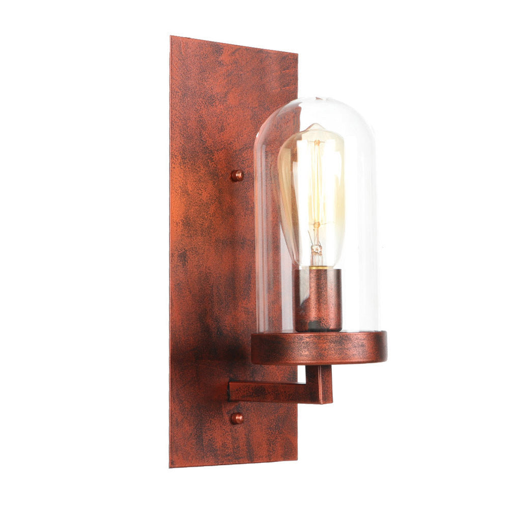 1 Light Tubular/Tube/Cylinder Wall Lamp Industrial Rust Clear Glass Sconce Light Fixture for Dining Room Clearhalo 'Art deco wall lights' 'Cast Iron' 'Glass' 'Industrial wall lights' 'Industrial' 'Middle century wall lights' 'Modern' 'Rustic wall lights' 'Tiffany' 'Traditional wall lights' 'Wall Lamps & Sconces' 'Wall Lights' Lighting' 370520