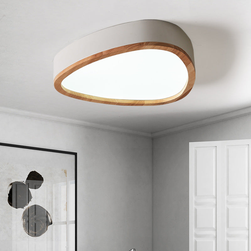Grey/White/Green Drop Flush Mount Ceiling Light Modern Iron and Wood Unique Ceiling Light in Warm/White White Clearhalo 'Ceiling Lights' 'Close To Ceiling Lights' 'Close to ceiling' 'Flush mount' Lighting' 370746