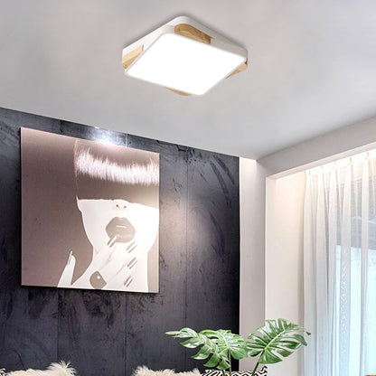 16"/19.5"/35.5" Acrylic Lighting Fixture Contemporary Rectangular Ceiling Lights Flush Mount in Black/White for Living Room White 16" Clearhalo 'Ceiling Lights' 'Close To Ceiling Lights' 'Close to ceiling' 'Flush mount' Lighting' 370769