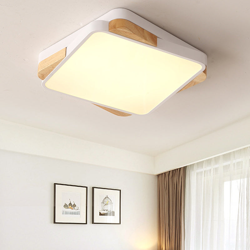 16"/19.5"/35.5" Acrylic Lighting Fixture Contemporary Rectangular Ceiling Lights Flush Mount in Black/White for Living Room White 19.5" Clearhalo 'Ceiling Lights' 'Close To Ceiling Lights' 'Close to ceiling' 'Flush mount' Lighting' 370773