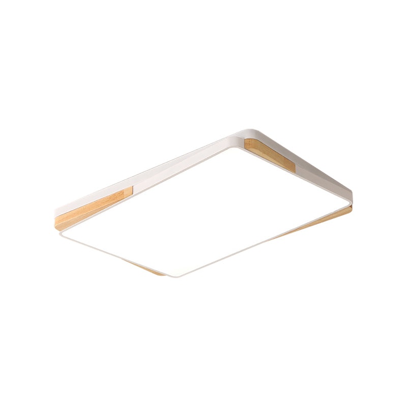 16"/19.5"/35.5" Acrylic Lighting Fixture Contemporary Rectangular Ceiling Lights Flush Mount in Black/White for Living Room Clearhalo 'Ceiling Lights' 'Close To Ceiling Lights' 'Close to ceiling' 'Flush mount' Lighting' 370779