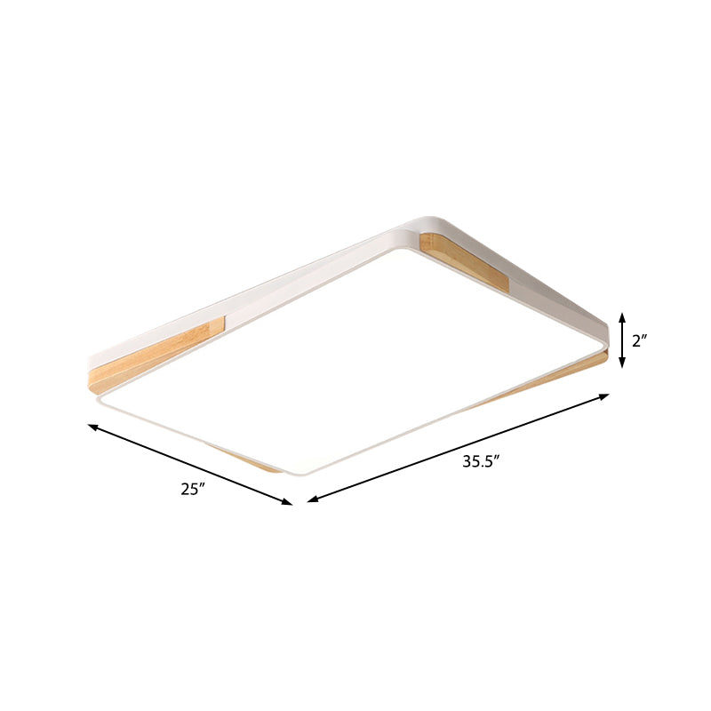 16"/19.5"/35.5" Acrylic Lighting Fixture Contemporary Rectangular Ceiling Lights Flush Mount in Black/White for Living Room Clearhalo 'Ceiling Lights' 'Close To Ceiling Lights' 'Close to ceiling' 'Flush mount' Lighting' 370780