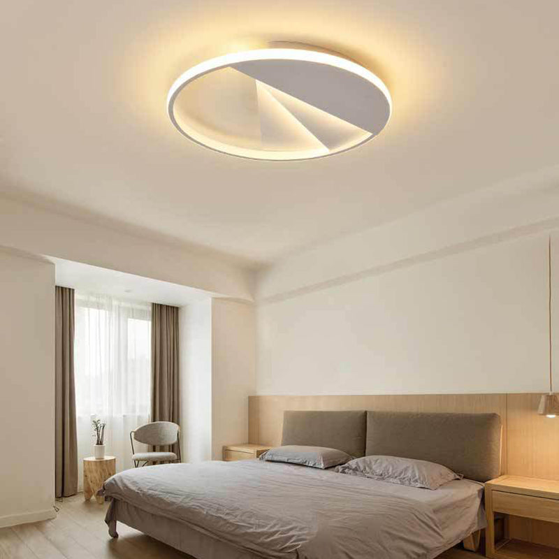 White Aluminum Acrylic Ceiling Lights Flush Mount Modern 18"/21.5" Round Flush Light in Warm/White for Bedroom White 21.5" Clearhalo 'Ceiling Lights' 'Close To Ceiling Lights' 'Close to ceiling' 'Flush mount' Lighting' 370920