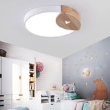 White Round Thin Ceiling Fixture Simple Acrylic 9"/12"/20" Wide LED Flush Mounted Lamp with Wood Guard, Warm/White Light White 12" Clearhalo 'Ceiling Lights' 'Close To Ceiling Lights' 'Close to ceiling' 'Flush mount' Lighting' 370949