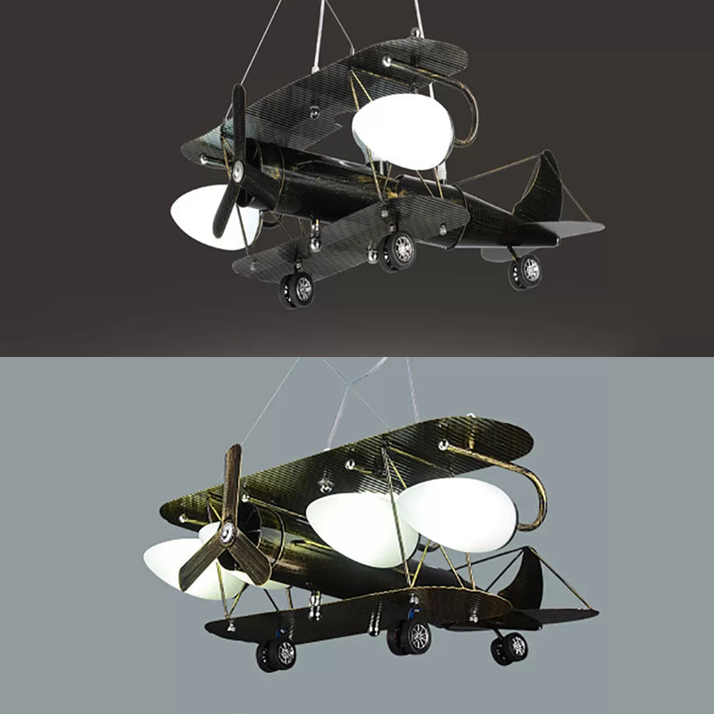 Glider Kindergarten Suspension Light Metal Vintage Style Chandelier in Antique Brass Clearhalo 'Ceiling Lights' 'Chandeliers' Lighting' options 37096