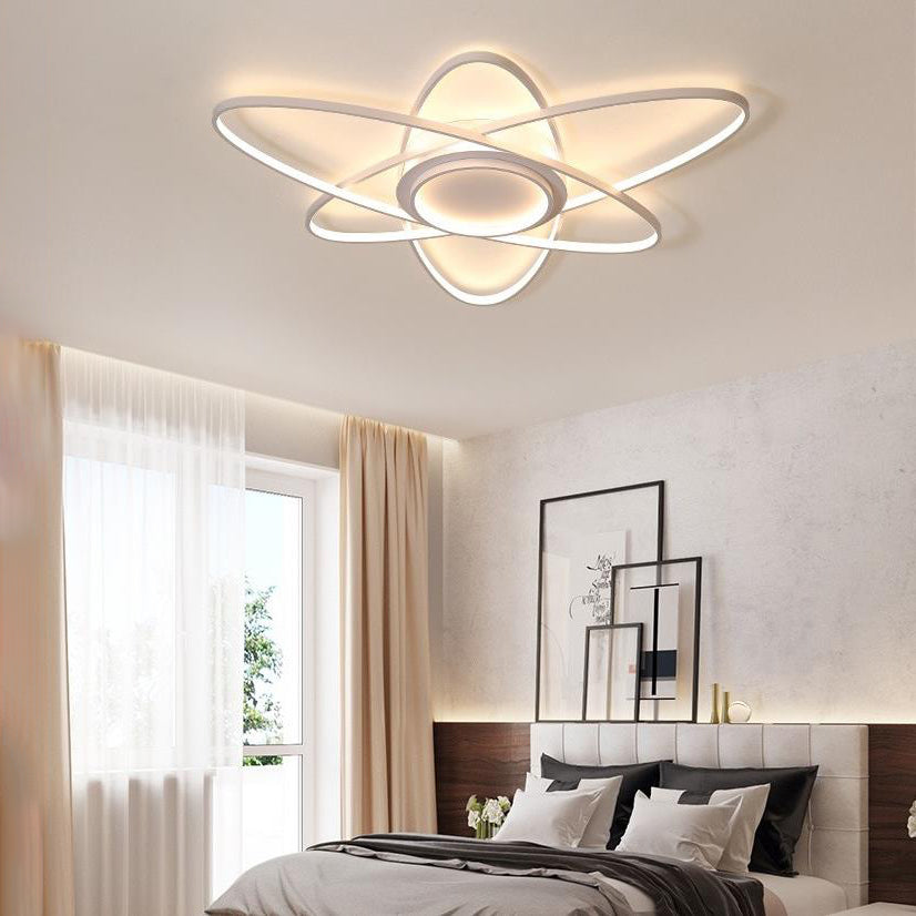25.5"/31.5"/39" Creative Ceiling Lights Modern Acrylic and Metal Ceiling Light Fixture with Warm/White Lighting Clearhalo 'Ceiling Lights' 'Close To Ceiling Lights' 'Close to ceiling' 'Flush mount' Lighting' 370973