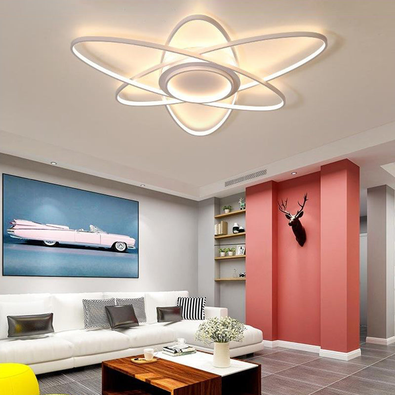 25.5"/31.5"/39" Creative Ceiling Lights Modern Acrylic and Metal Ceiling Light Fixture with Warm/White Lighting Clearhalo 'Ceiling Lights' 'Close To Ceiling Lights' 'Close to ceiling' 'Flush mount' Lighting' 370976