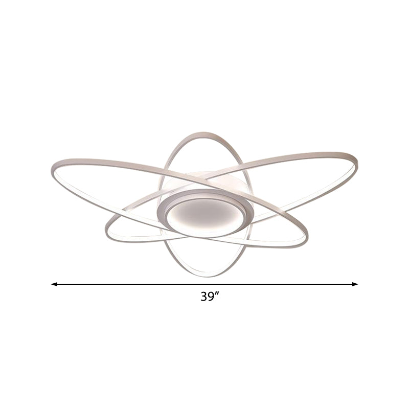 25.5"/31.5"/39" Creative Ceiling Lights Modern Acrylic and Metal Ceiling Light Fixture with Warm/White Lighting Clearhalo 'Ceiling Lights' 'Close To Ceiling Lights' 'Close to ceiling' 'Flush mount' Lighting' 370978