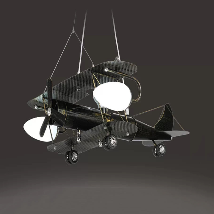 Glider Kindergarten Suspension Light Metal Vintage Style Chandelier in Antique Brass 3 Black Clearhalo 'Ceiling Lights' 'Chandeliers' Lighting' options 37097_ef76929e-7f65-4c76-8c7d-fe3bbe2efc6b