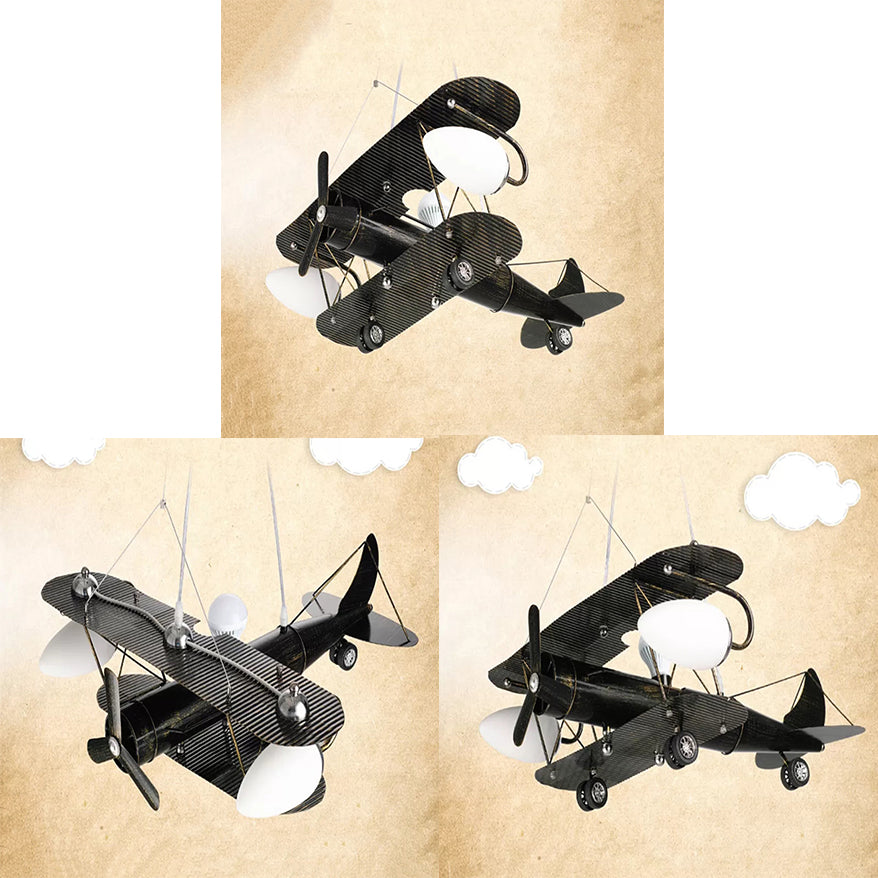 Glider Kindergarten Suspension Light Metal Vintage Style Chandelier in Antique Brass Clearhalo 'Ceiling Lights' 'Chandeliers' Lighting' options 37098