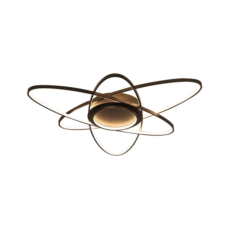 25.5"/31.5"/39" Creative Ceiling Lights Modern Acrylic and Metal Ceiling Light Fixture with Warm/White Lighting Clearhalo 'Ceiling Lights' 'Close To Ceiling Lights' 'Close to ceiling' 'Flush mount' Lighting' 370981