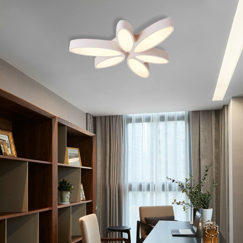 27"/33.5" Floral Flush Mount Contemporary Acrylic 6 Light Flush Light in Warm/White for Hallway Clearhalo 'Ceiling Lights' 'Close To Ceiling Lights' 'Close to ceiling' 'Flush mount' Lighting' 370994