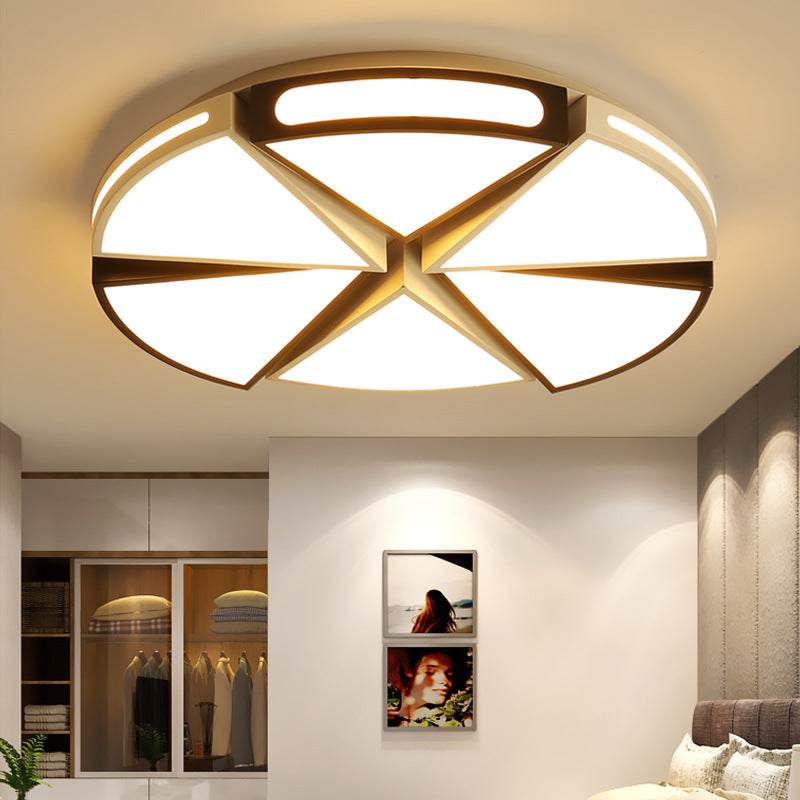 White/White and Black Round Ceiling Light for Kitchen, Metal 16"/19.5" Ceiling Lights Flush Mount Clearhalo 'Ceiling Lights' 'Close To Ceiling Lights' 'Close to ceiling' 'Flush mount' Lighting' 370997