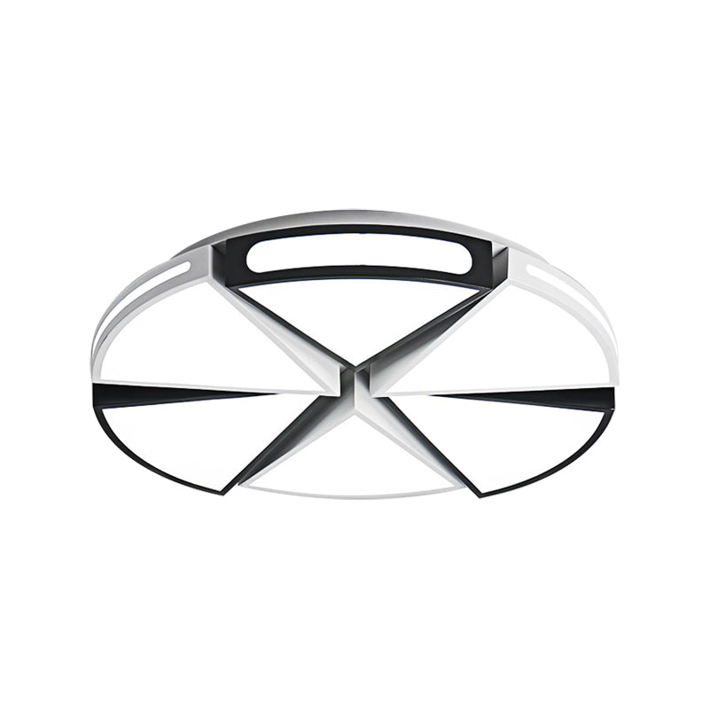 White/White and Black Round Ceiling Light for Kitchen, Metal 16"/19.5" Ceiling Lights Flush Mount Clearhalo 'Ceiling Lights' 'Close To Ceiling Lights' 'Close to ceiling' 'Flush mount' Lighting' 370998