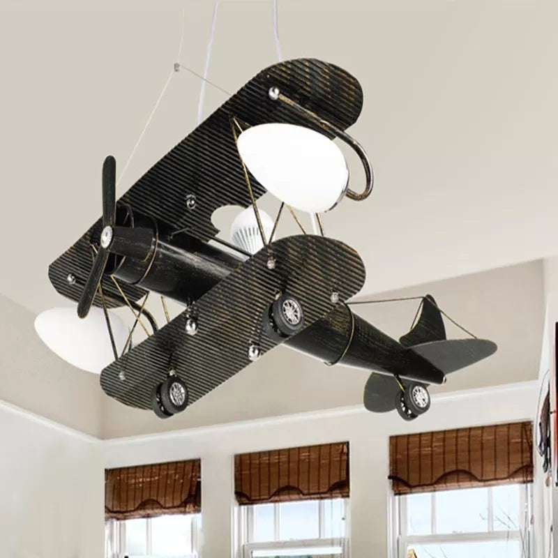 Glider Kindergarten Suspension Light Metal Vintage Style Chandelier in Antique Brass Clearhalo 'Ceiling Lights' 'Chandeliers' Lighting' options 37100