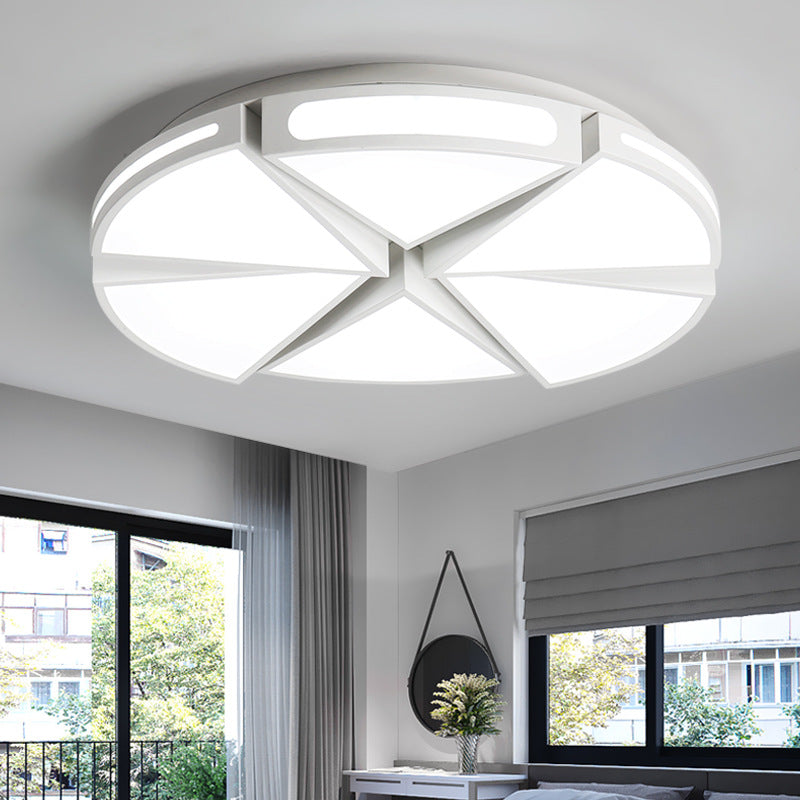 White/White and Black Round Ceiling Light for Kitchen, Metal 16"/19.5" Ceiling Lights Flush Mount White 16" Clearhalo 'Ceiling Lights' 'Close To Ceiling Lights' 'Close to ceiling' 'Flush mount' Lighting' 371003
