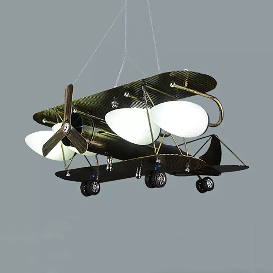 Glider Kindergarten Suspension Light Metal Vintage Style Chandelier in Antique Brass Clearhalo 'Ceiling Lights' 'Chandeliers' Lighting' options 37102