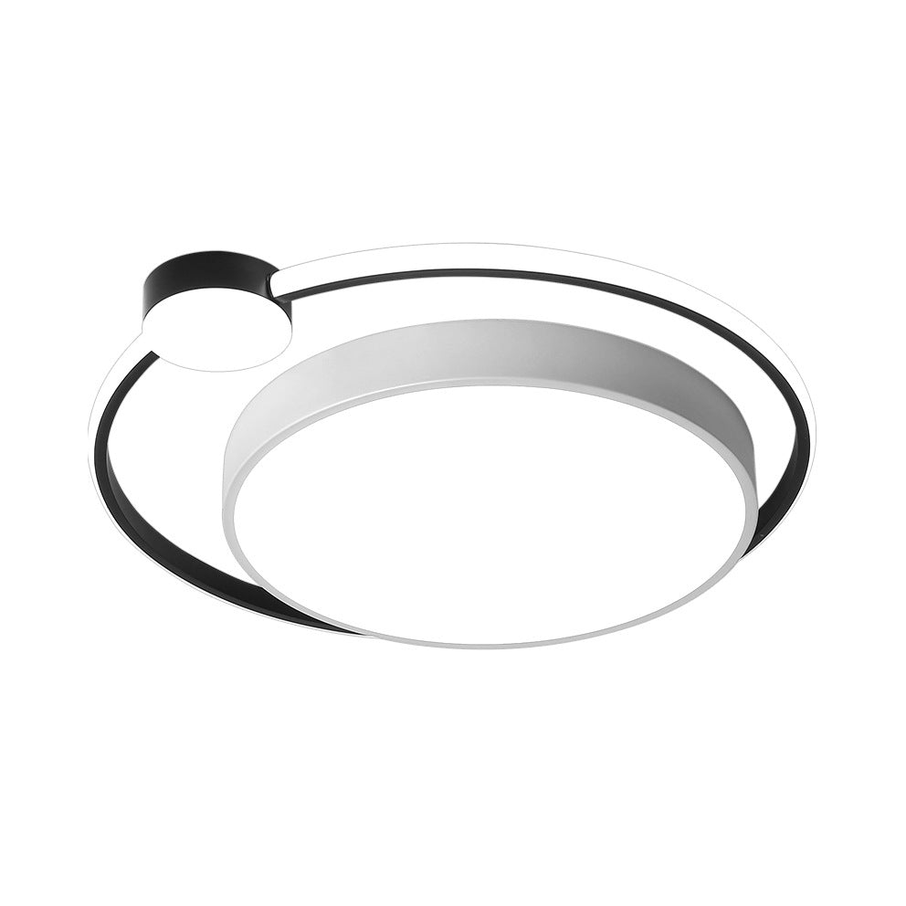 16"/19.5" Ring Flushmount Ceiling Fixture Modern Acrylic 1 Light Flushmount Lighting in White/White with Black Clearhalo 'Ceiling Lights' 'Close To Ceiling Lights' 'Close to ceiling' 'Flush mount' Lighting' 373075
