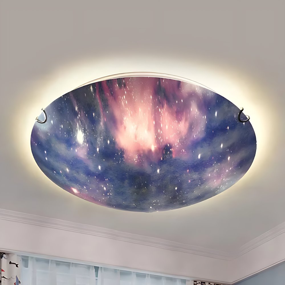 Modern Style Multi-Color Ceiling Light Universe Glass LED Flushmount ...