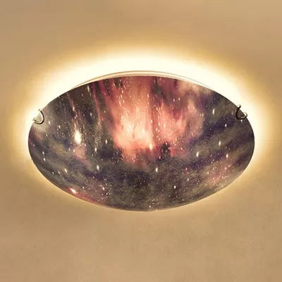 Modern Style Multi-Color Ceiling Light Universe Glass LED Flushmount Light for Nursing Room Blue Warm Clearhalo 'Ceiling Lights' 'Close To Ceiling Lights' 'Close to ceiling' 'Flush mount' Lighting' 37317