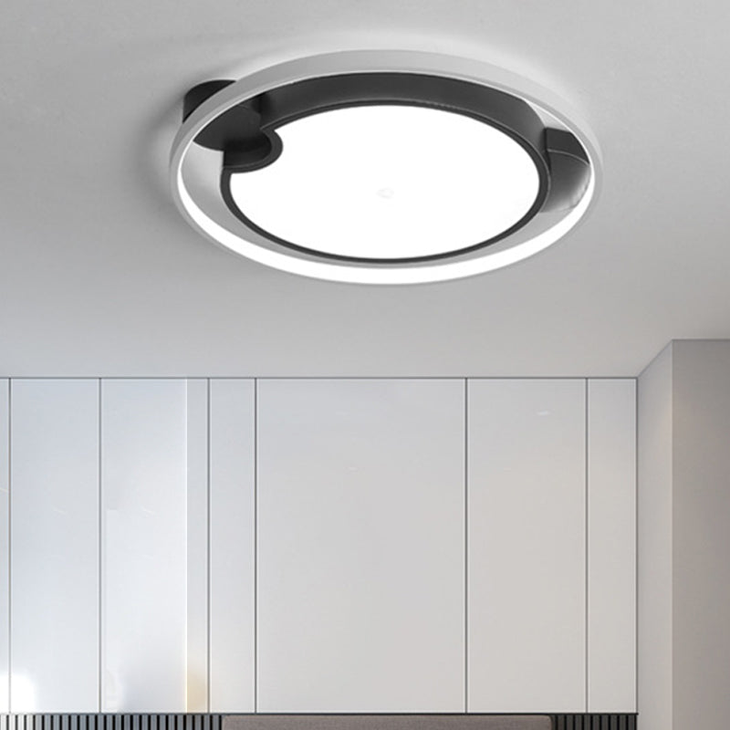 16"/19.5" Unique Bedroom Lighting Fixture, Contemporary 1 Head Round/Square Ceiling Light Fixture for Bedroom 19.5" Round Clearhalo 'Ceiling Lights' 'Close To Ceiling Lights' 'Close to ceiling' 'Flush mount' Lighting' 373390