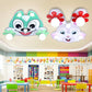 Wood Animal Flush Mount Light 5 Lights Cartoon Ceiling Lamp in Multi-Color for Kid Bedroom Clearhalo 'Ceiling Lights' 'Close To Ceiling Lights' 'Close to ceiling' 'Flush mount' Lighting' 37374