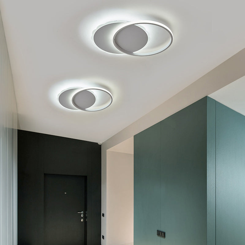 Round/Square LED Flush Mount Ceiling Light Modern Acrylic Overlapping Ceiling Lights in White Bronze Clearhalo 'Ceiling Lights' 'Close To Ceiling Lights' 'Close to ceiling' 'Flush mount' Lighting' 373861