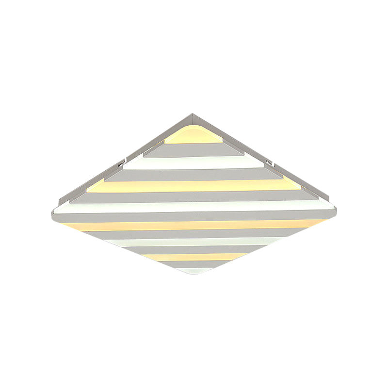 Simple White Flush Ceiling Light with Stripe Pattern Acrylic LED Ceiling Lamp for Dining Room Clearhalo 'Ceiling Lights' 'Close To Ceiling Lights' 'Close to ceiling' 'Flush mount' Lighting' 377012