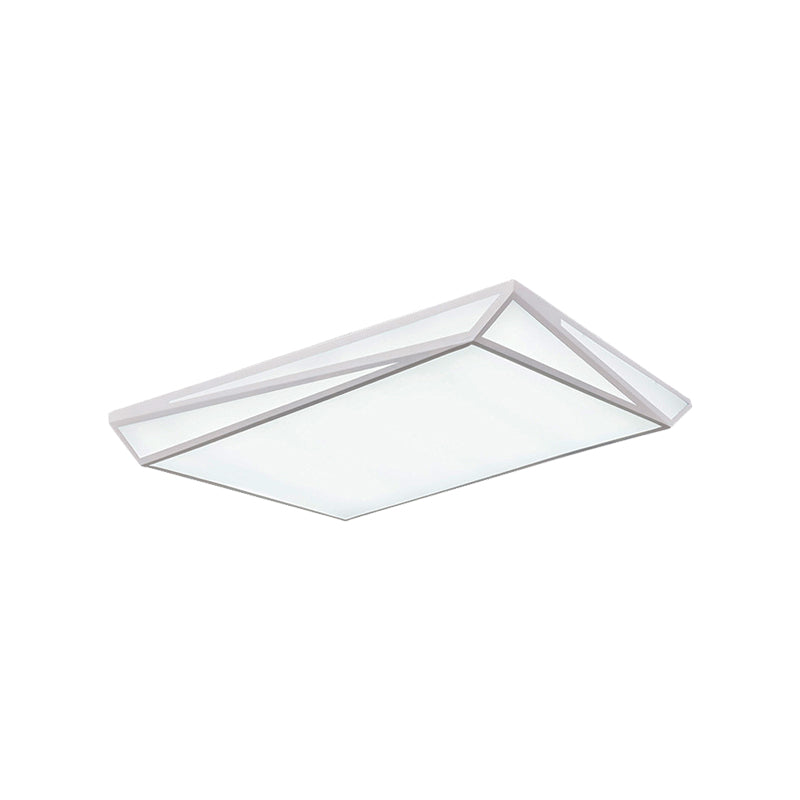 White Rectangle Ceiling Mount Light Modern Style Acrylic LED Ceiling Fixture for Office Restaurant Clearhalo 'Ceiling Lights' 'Close To Ceiling Lights' 'Close to ceiling' 'Flush mount' Lighting' 377026