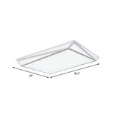 White Rectangle Ceiling Mount Light Modern Style Acrylic LED Ceiling Fixture for Office Restaurant Clearhalo 'Ceiling Lights' 'Close To Ceiling Lights' 'Close to ceiling' 'Flush mount' Lighting' 377027