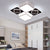 Acrylic Checkerboard LED Ceiling Lamp Nordic Style Flush Ceiling Light in Black and White for Bedroom White-Black 21.5" Clearhalo 'Ceiling Lights' 'Close To Ceiling Lights' 'Close to ceiling' 'Flush mount' Lighting' 377091