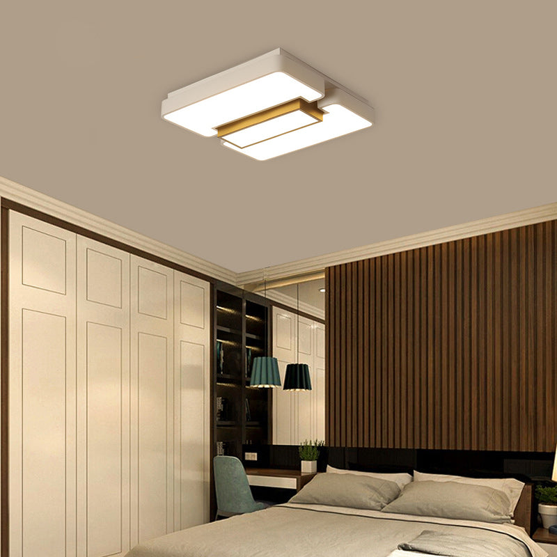 Living Room White Flush Mount Light Acrylic Modern Warm/White Lighting LED Ceiling Lamp White 19.5" Clearhalo 'Ceiling Lights' 'Close To Ceiling Lights' 'Close to ceiling' 'Flush mount' Lighting' 377138